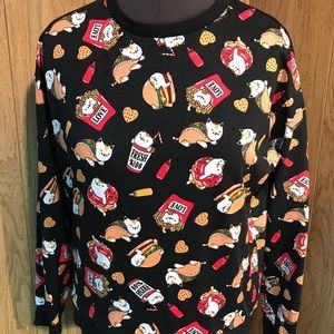 H & M divided junk food cat sweatshirt size L